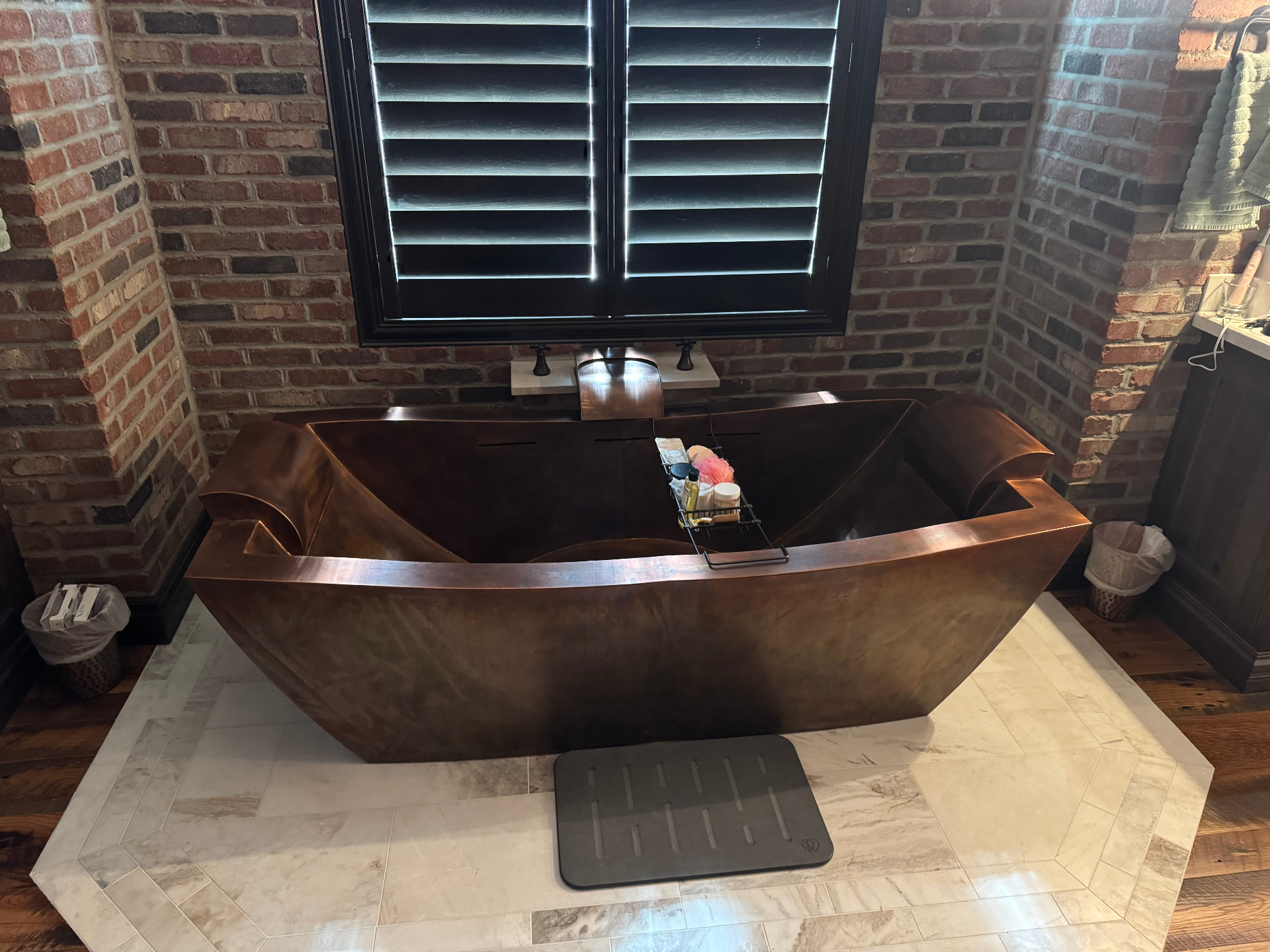 Custom copper freestanding tub